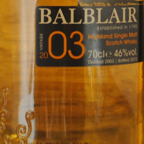 Balblair 2003 étiquette