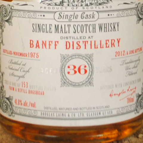Banff distillery 36 ans Old and Rare whisky