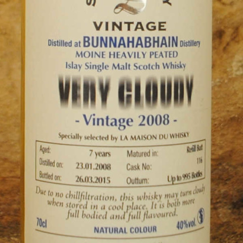 Bunnahabhain 2008 Vey Cloudy Signatory Vintage