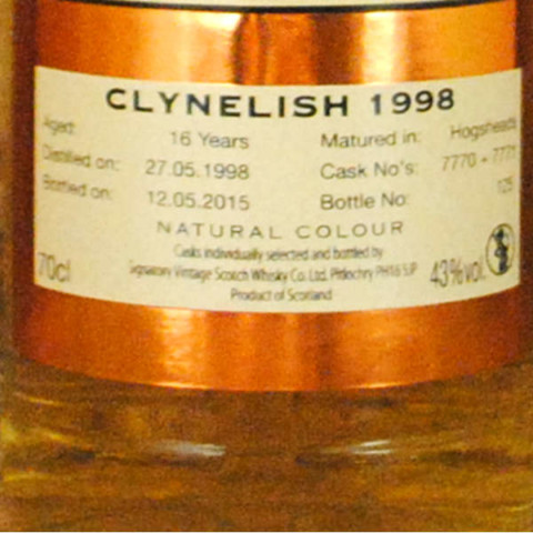 Signatory Vintage - Clynelish 16 ans 1998 étui
