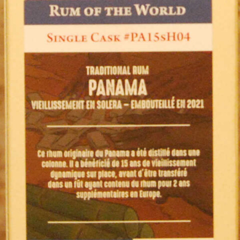 RUM OF THE WORLD 15 ans Panama PA15sH04 43%