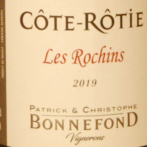 Côte Rôtie 2019 patrick et christophe Bonnefond Les Rochins